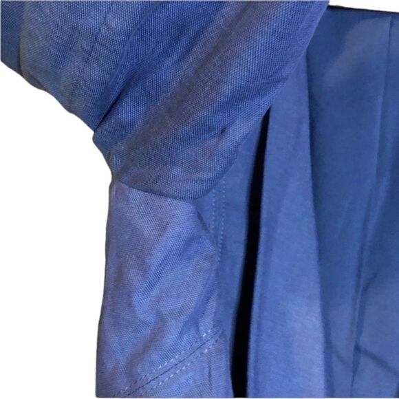 White House black market blue linen blend cropped blazer - Picture 6 of 11